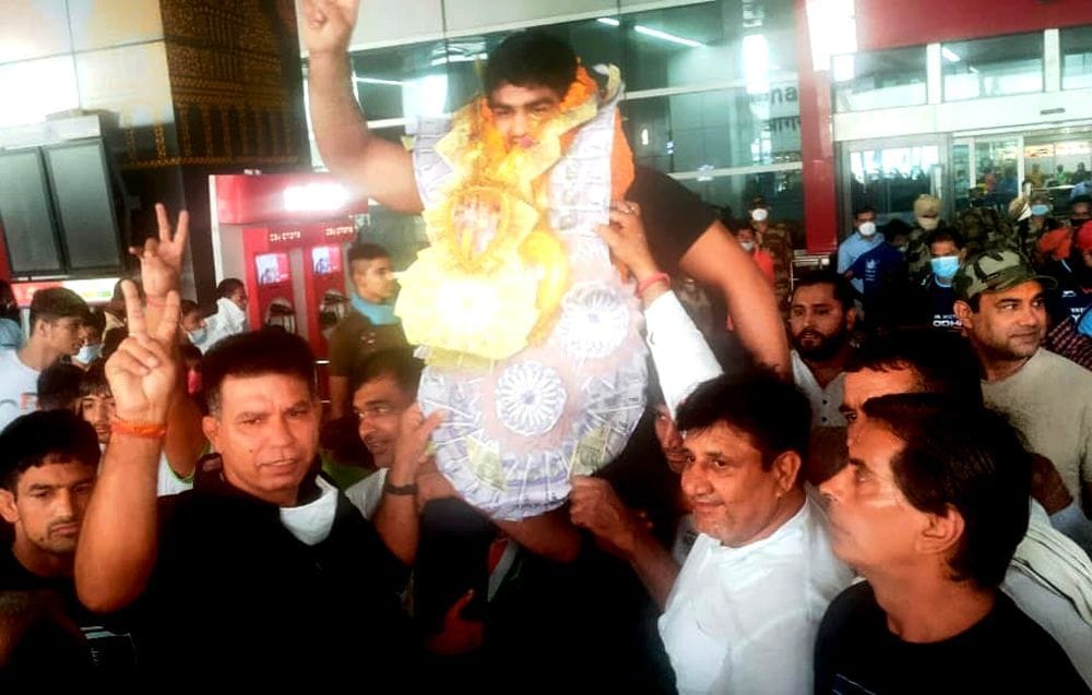 Bronze medalist Anirudh Gulia welcome in Junior World Wrestling