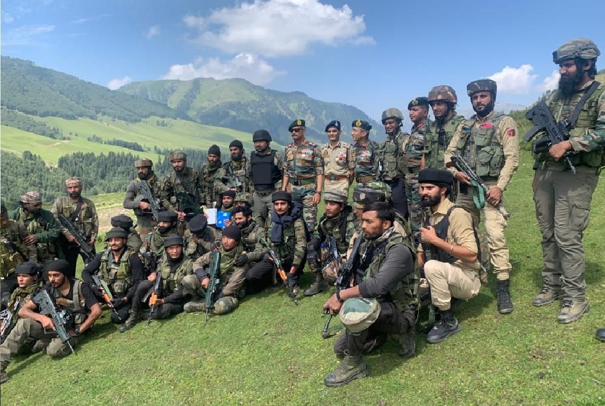 Encounter in Jammu Kashmir today between Terrorists and Security Forces in Upper Reaches of Forest Area of Nagbal Tral Awantipora