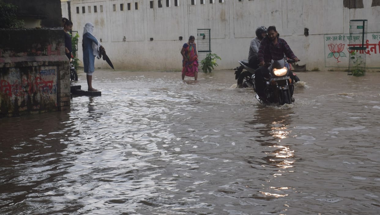 Waterlogging caused by torrential rain