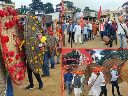 raksha bandhan 2021: due to corona symbolic bagwal mela organised, watch photos