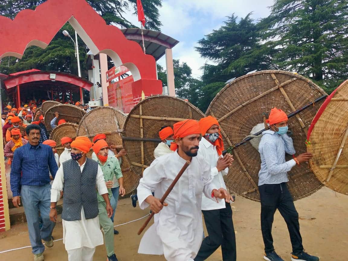 raksha bandhan 2021: due to corona symbolic bagwal mela organised, watch photos