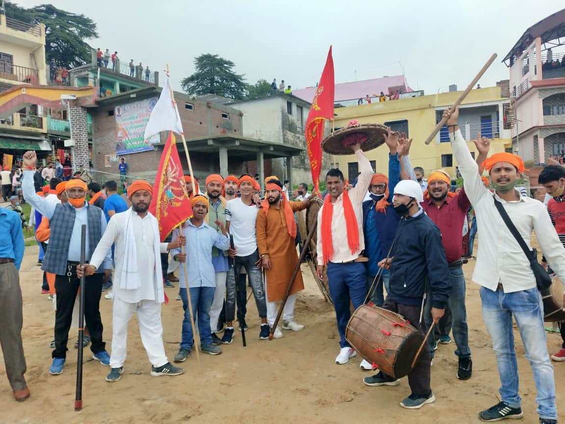 raksha bandhan 2021: due to corona symbolic bagwal mela organised, watch photos