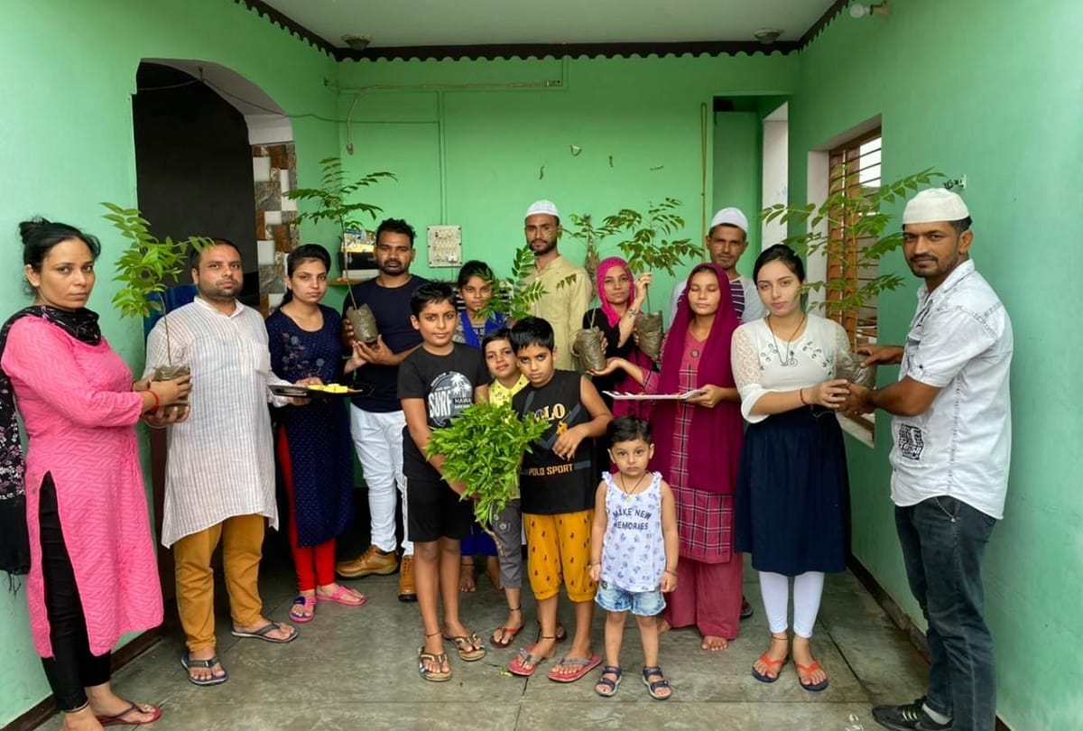 Hindu sisters tied rakhi on Muslim brothers wrists gifted plants pledged not to take drugs got