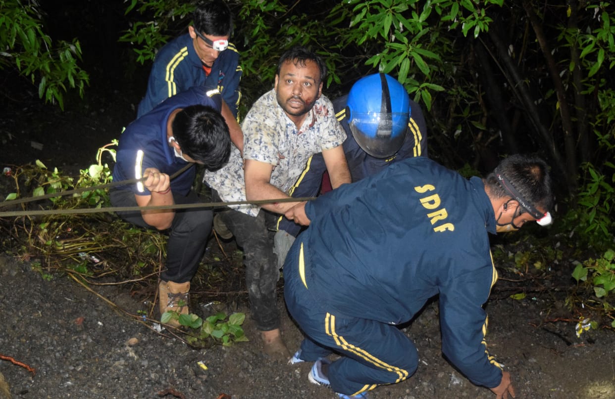 young man fell in a ditch drunk