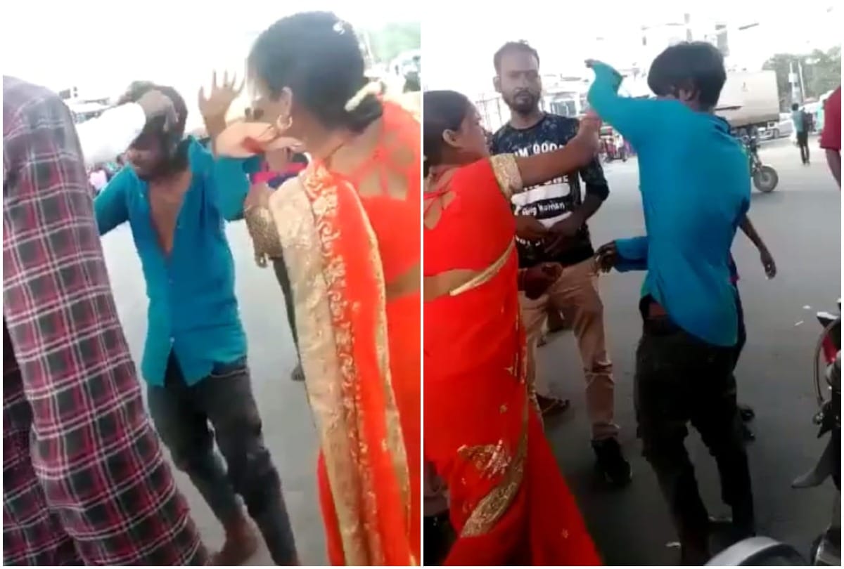 woman beat a tempo driver after demanding fare, vedio viral