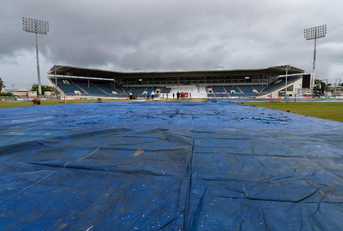 WI vs PAK 2nd Test West Indies Pakistan did not bowl a single ball on the second day due to rain in Kingston Test