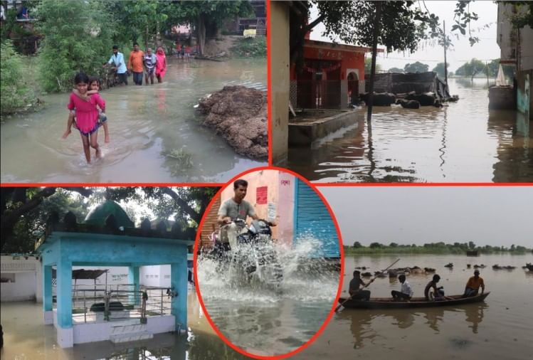 गोरखपुर में बाढ़ का कहर जारी113 गांव की 60,692 आबादी बाढ़ प्रभावित