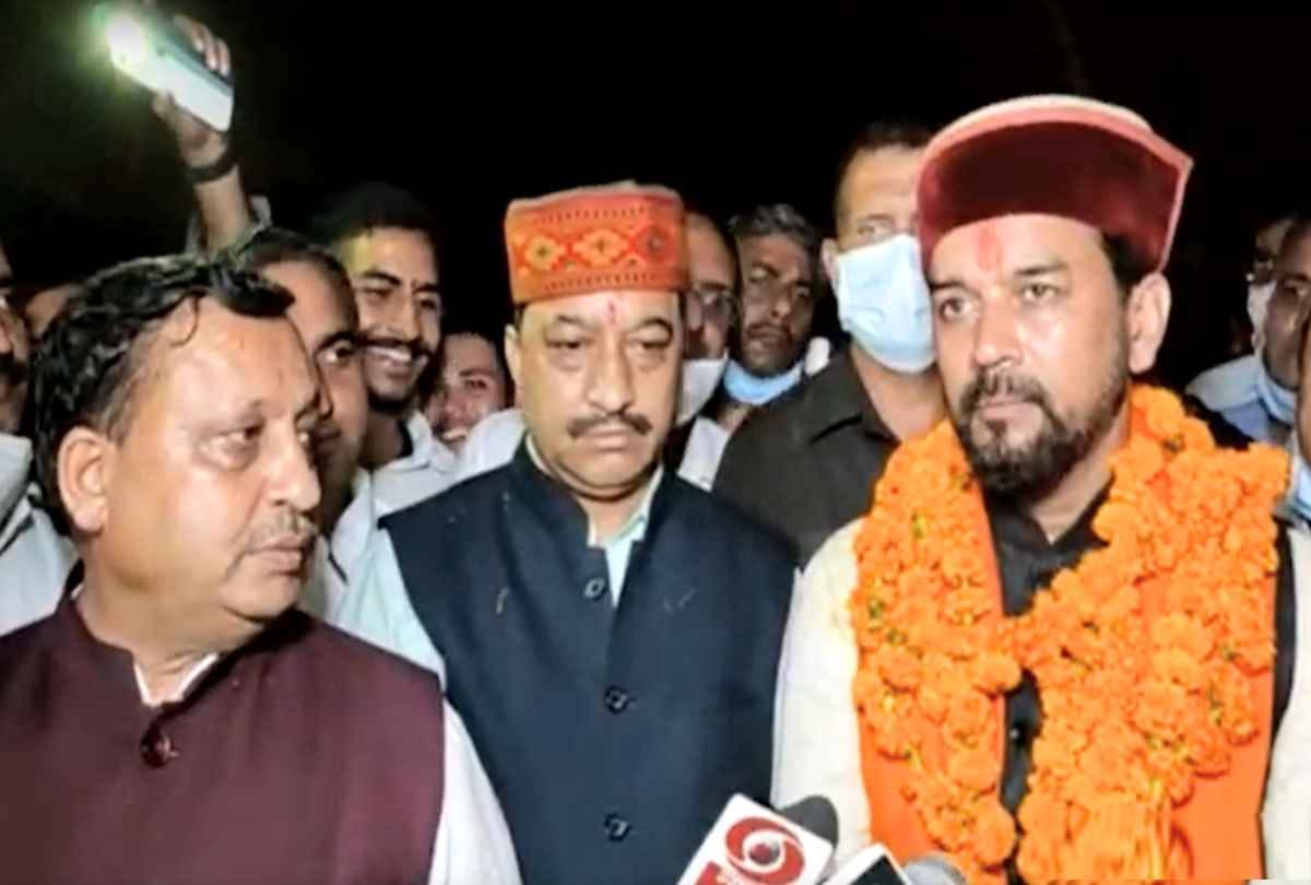 union minister anurag thakur statement in una regarding Nangal Talwara railway line track