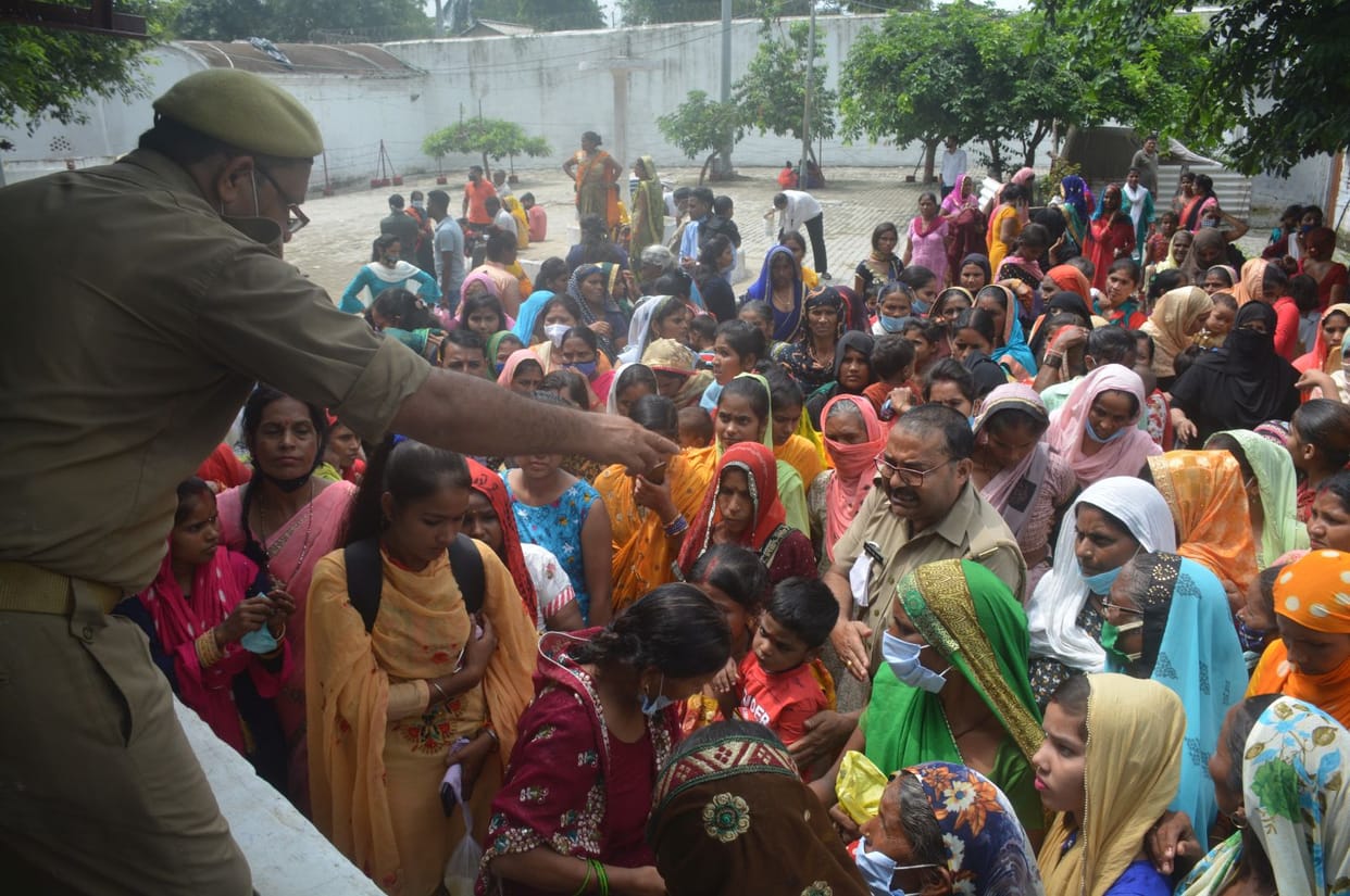 Eyes of sisters filled with protective thread, praying for early release with long life