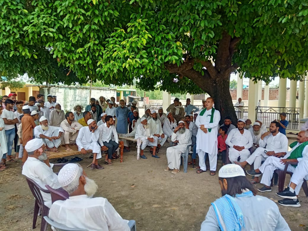 Farmer leaders roaming the villages for the Mahapanchayat, Yamunanagar