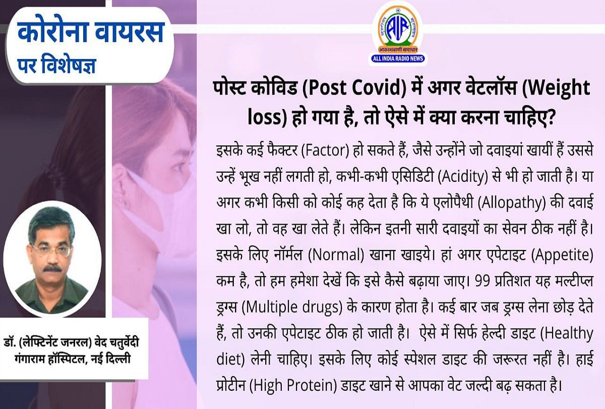 Coronavirus in India post covid problems weight loss Coronavirus question answer