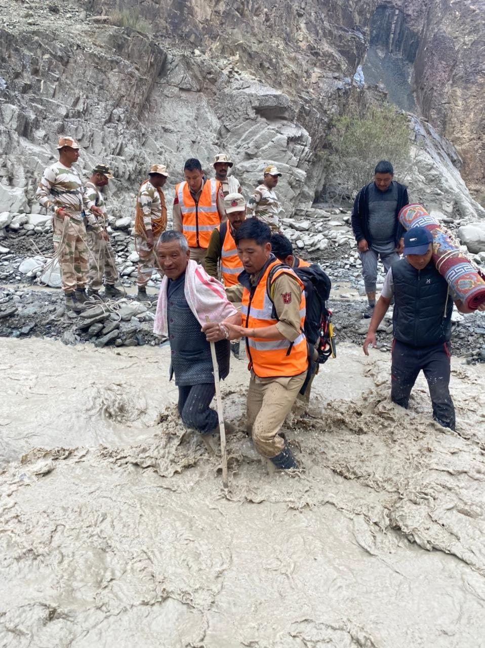 Flood due to bursting of artificial lake in Leh