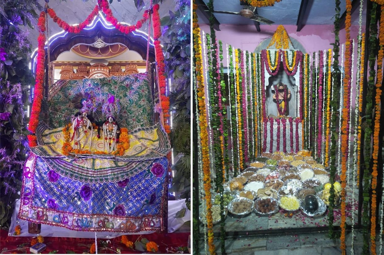 Mathura: Devotees were delighted after seeing the divine sight of Thakurji in white clouds.