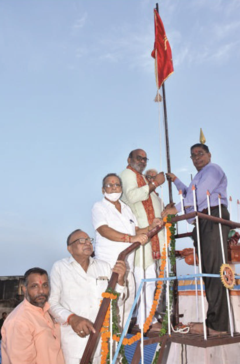 Rath Yatra festival begins with installation of Dharma flag on the top of temples