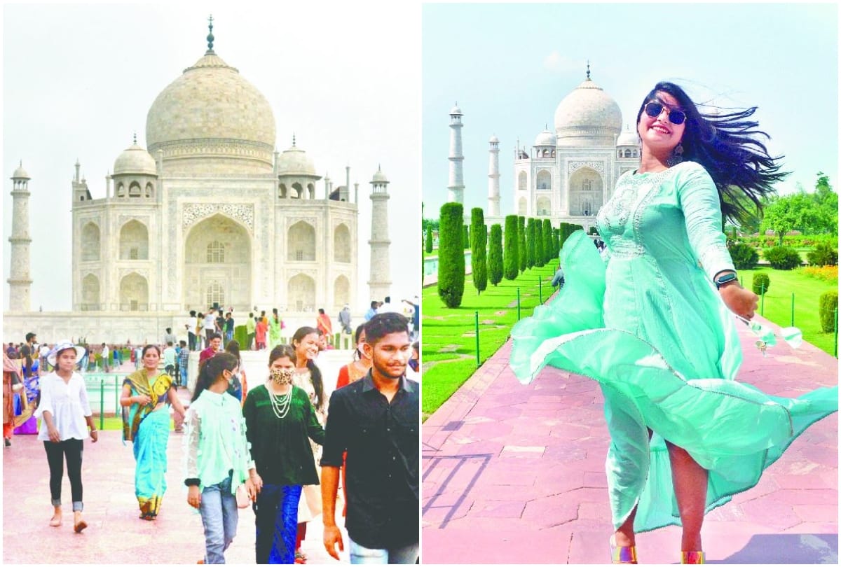 six thousand eight hundred tourists visited the taj mahal on weekends