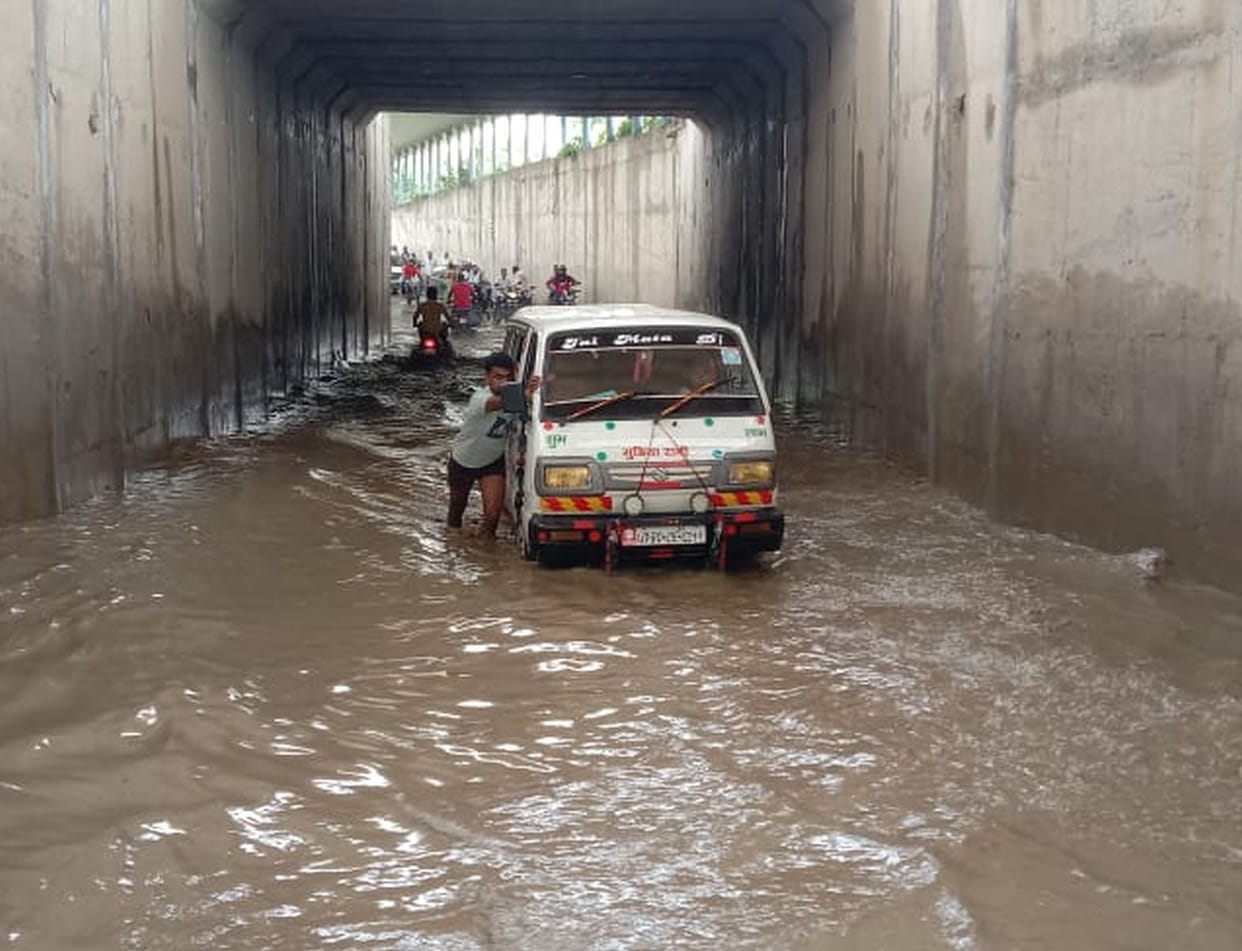 Roads and streets submerged due to torrential rain