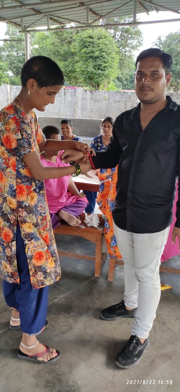 orphan and handicap sisters, raksha bandhan