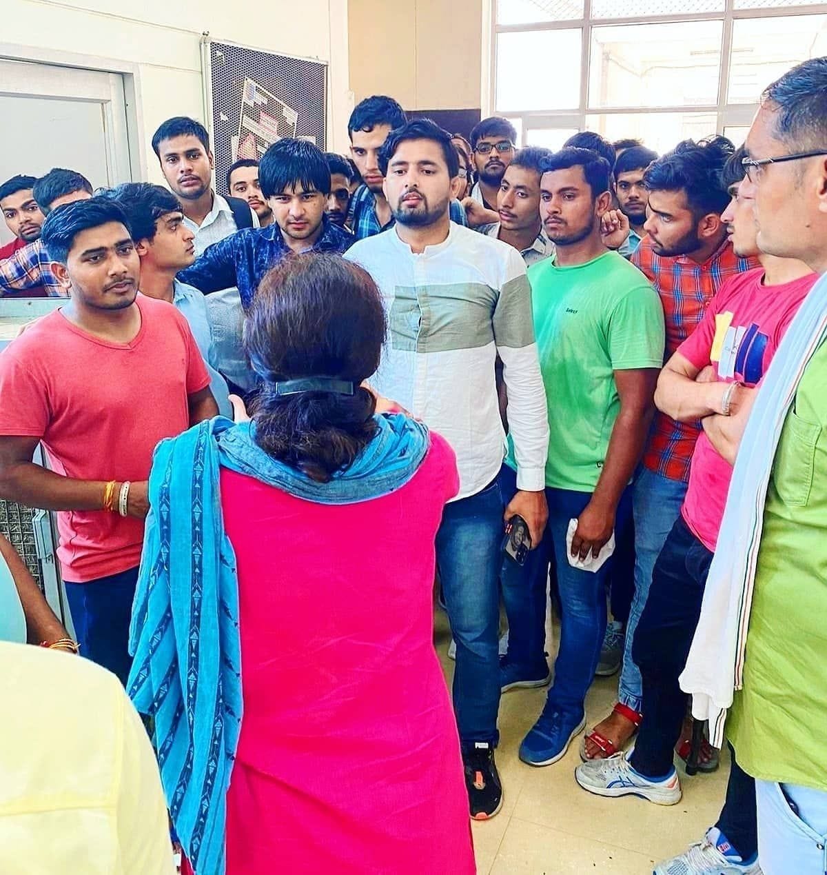 Students gherao the principal office of Jat College