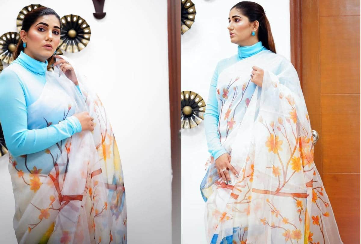 Sapna Choudhary saree traditional look photos goes viral