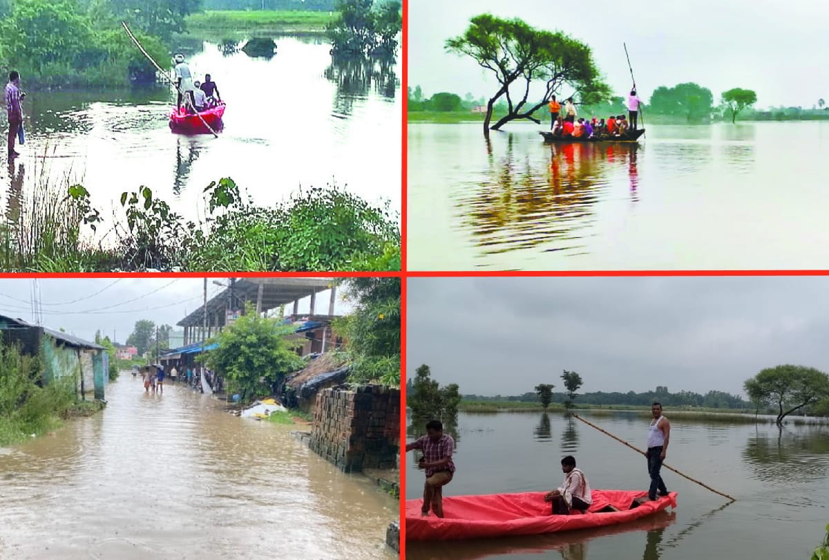 Flood news Villagers in panic due to rise in water level of Ghaghra river in Sant Kabir nagar