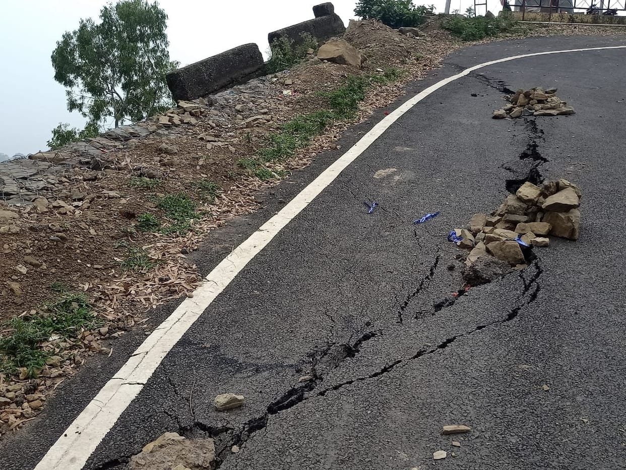 cracks on road