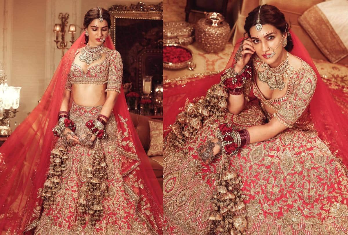 kriti sanon carried manish malhotra bridal lehenga photos goes viral