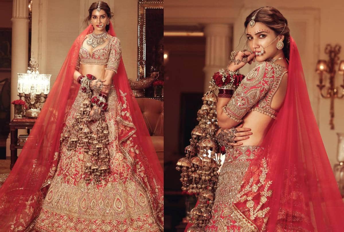 kriti sanon carried manish malhotra bridal lehenga photos goes viral