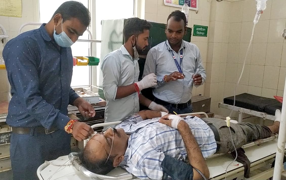The lawyer who went on the morning walk got hit by the train and his leg was cut.