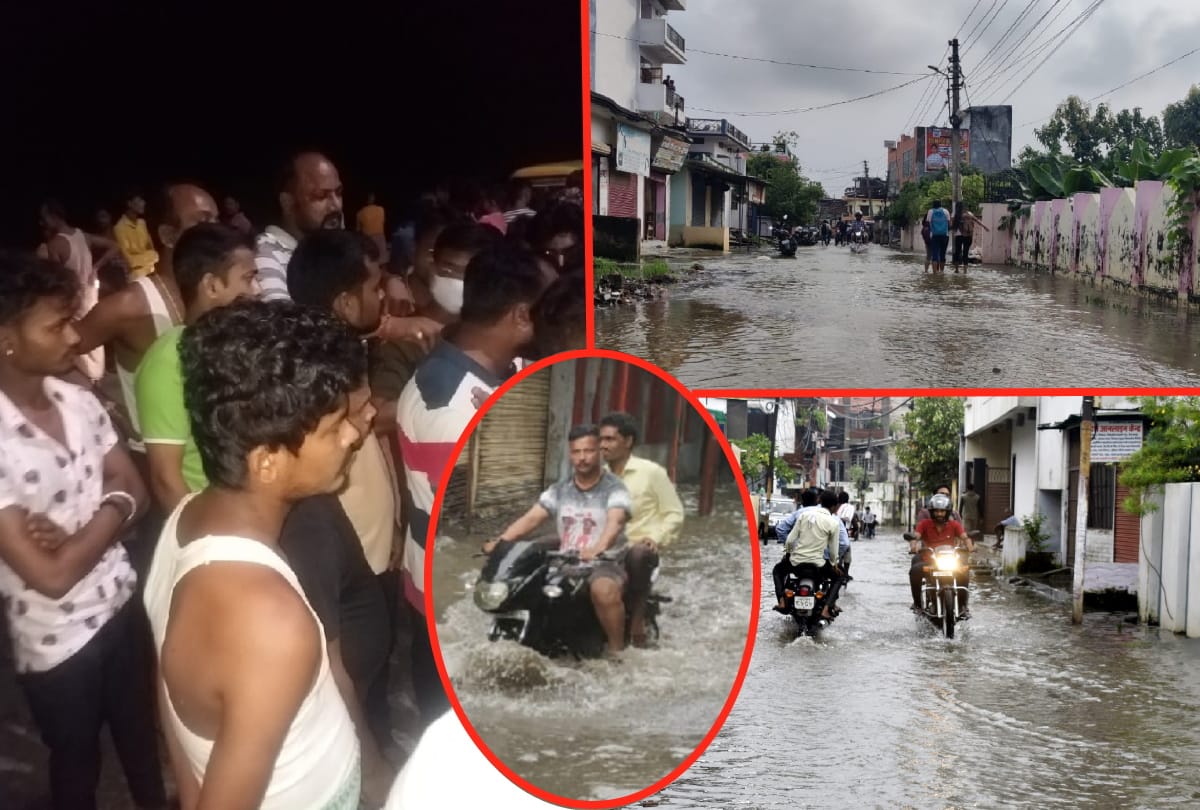 Angry people protested against waterlogging in Gorakhpur and expressed displeasure