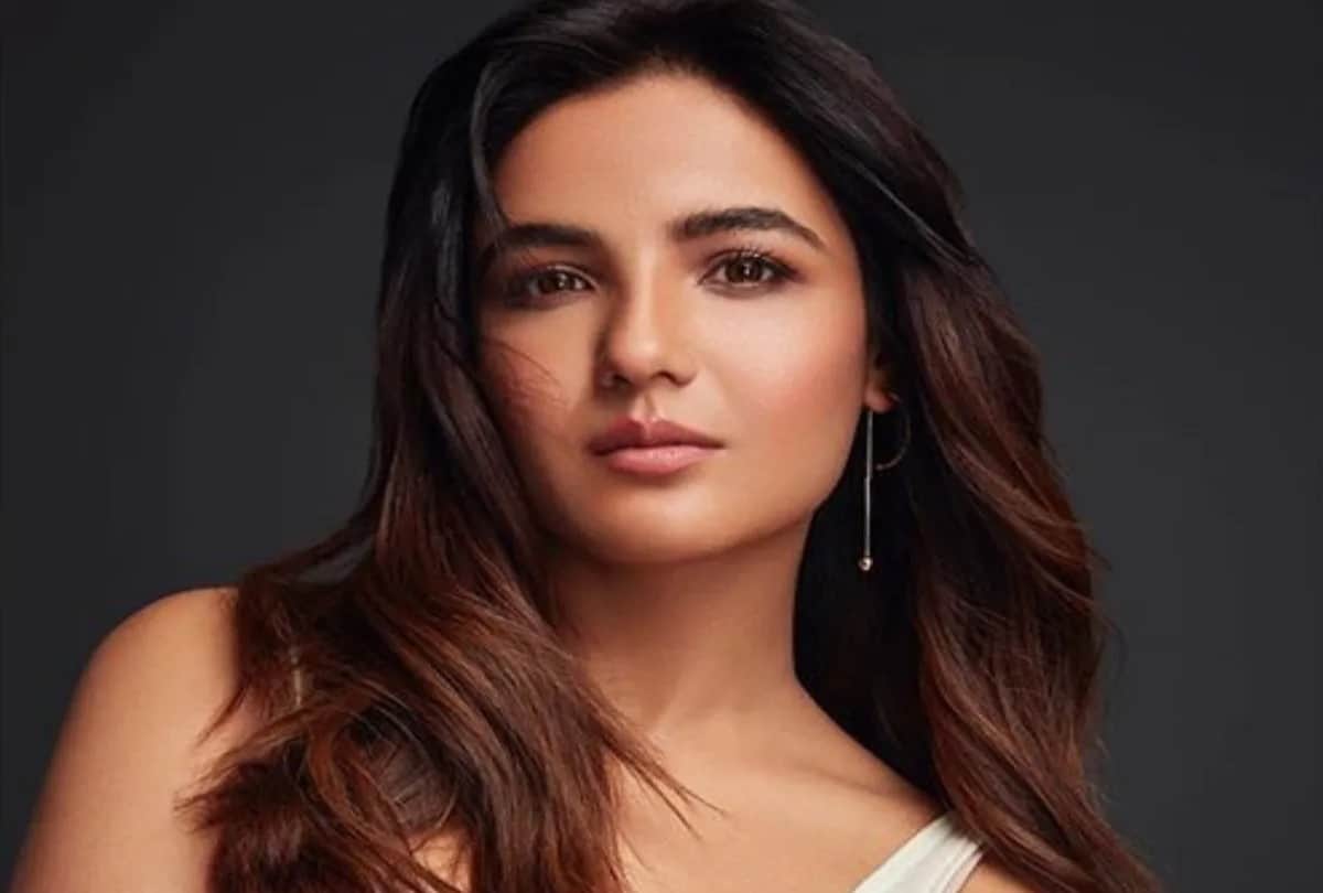 jasmin bhasin latest photoshoot in animal print slip midi dress look glam