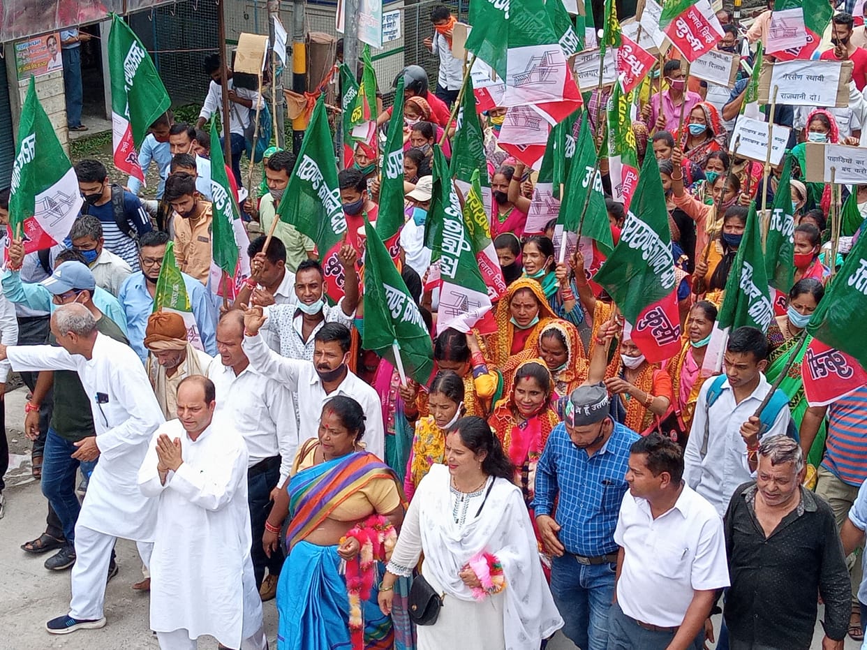 Crowd gathered in Chaukhutia's hill self respect journey of Ukrand
