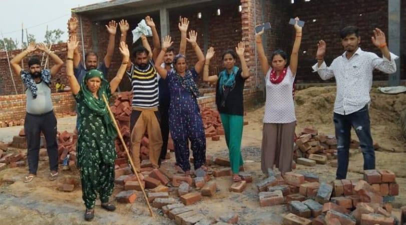 Illegal construction demolished amid protests, Yamunanagar