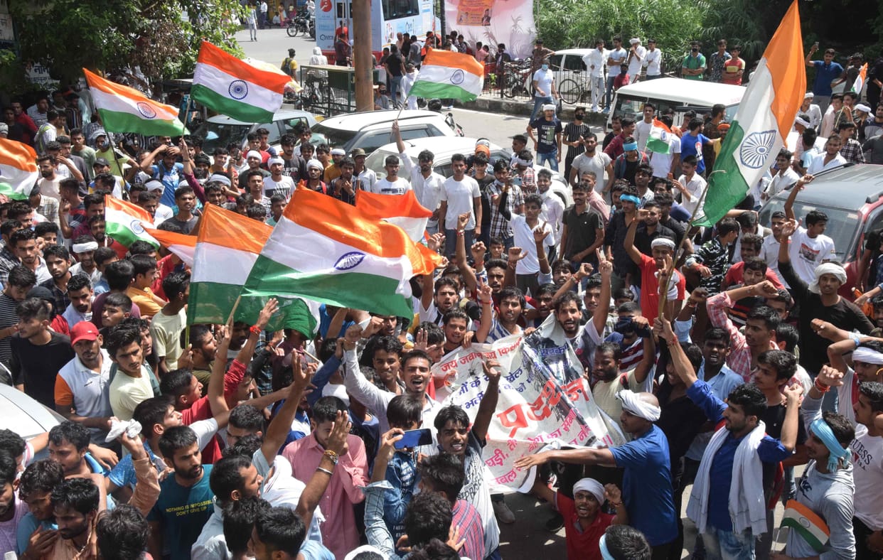 Army recruitment postponed five times in two years, for the first time, youths took the tricolor on the road