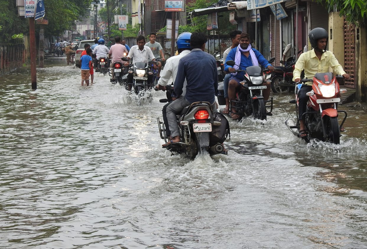 Waterlogging in many areas due to rain