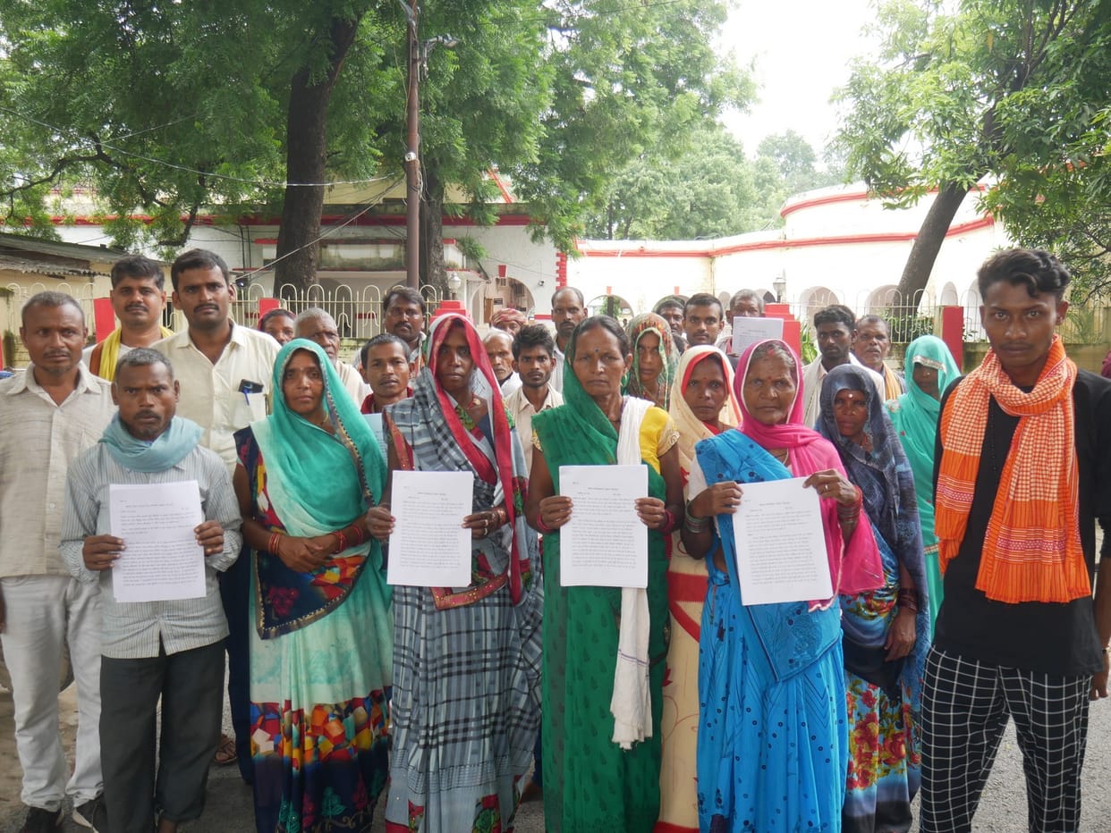 Demonstration on irregularities in housing and toilets