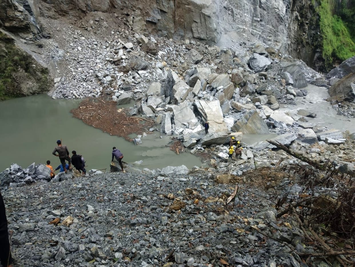 At present there is no danger from the lake built in Bharadigad