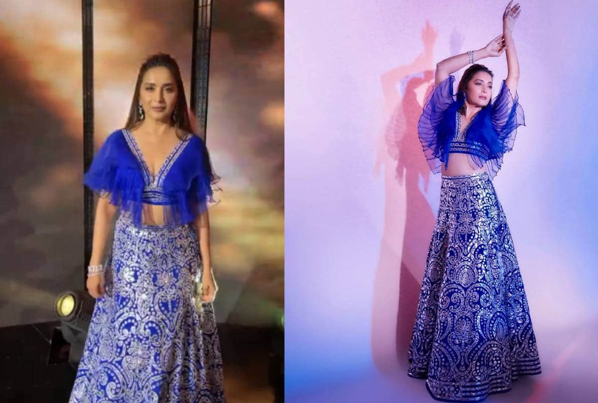 madhuri dixit latest photos of ethnic blue lehenga dress pictures goes viral