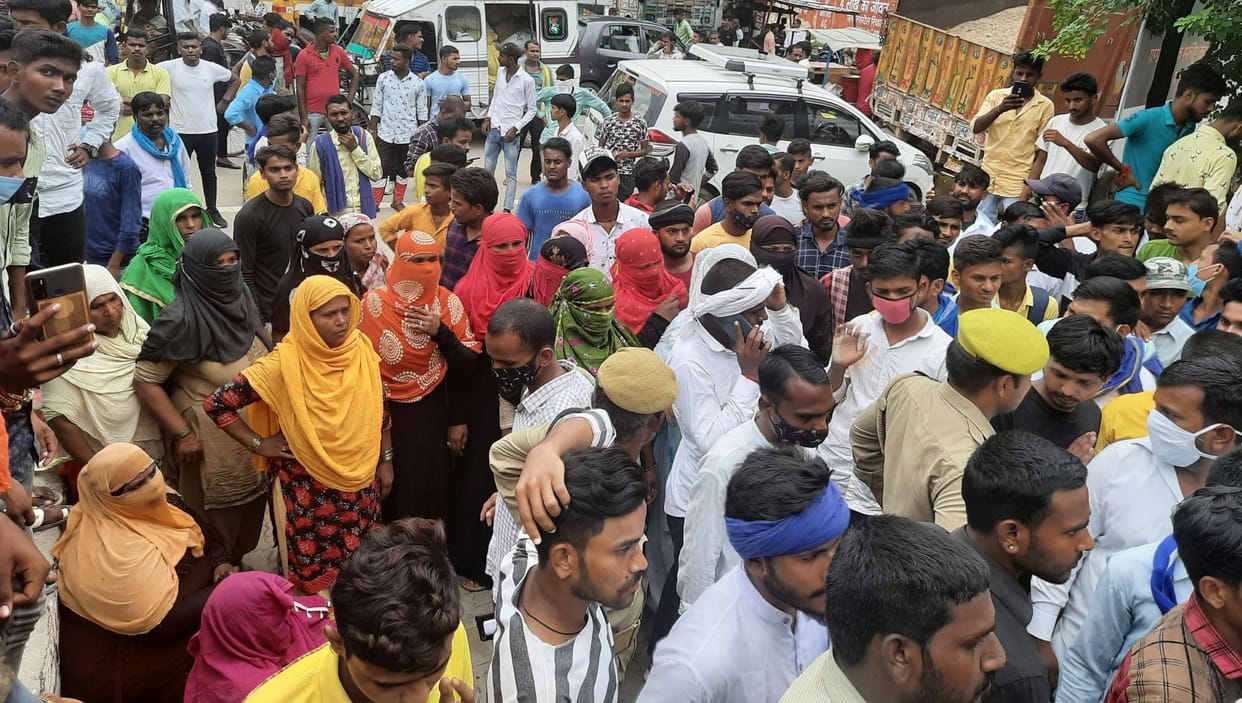 Man protested in front of SP office
