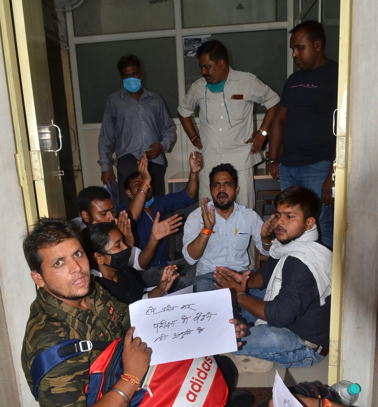 BALLB students of DS College staged a sit-in