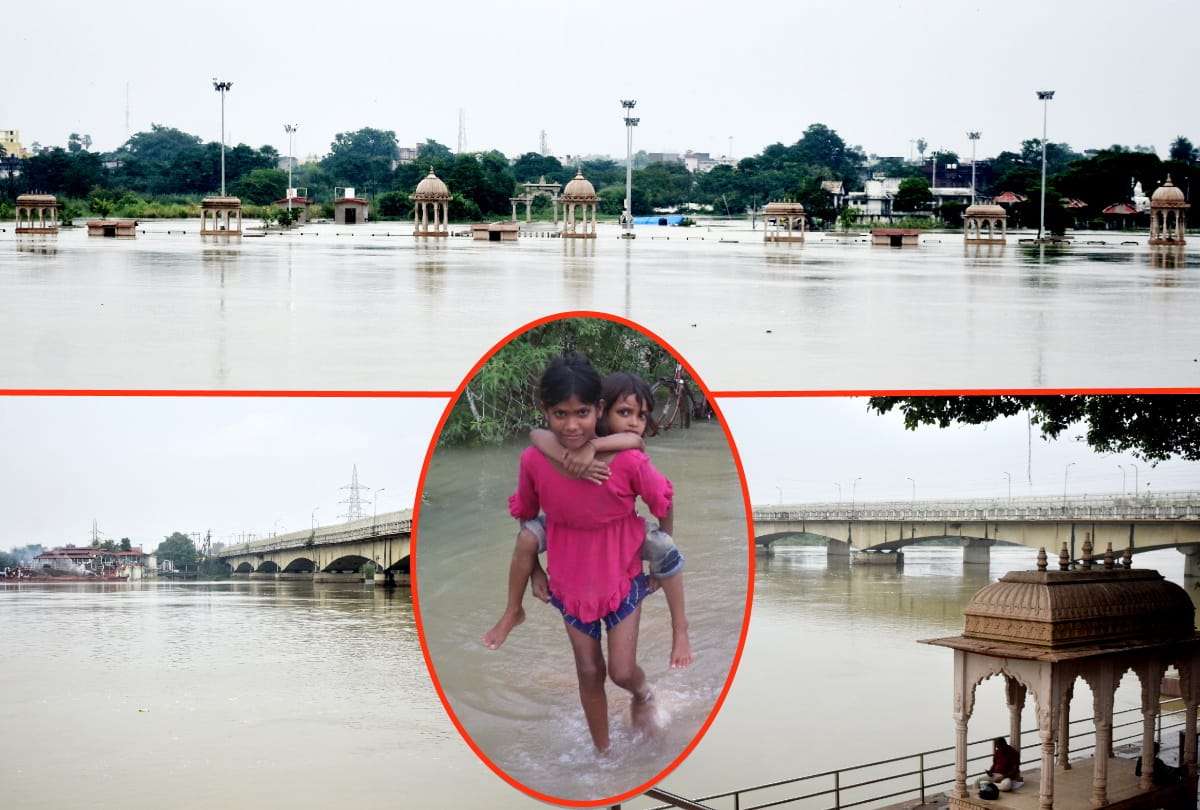 Gorakhpur Flood News Update on Saruatal engulfed water on Moosabar Chithri road