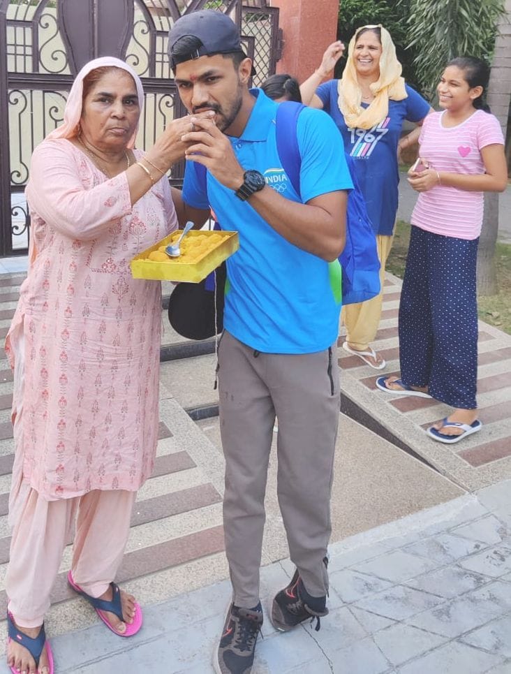 Grandma made her face sweet first then said to bring gold medal