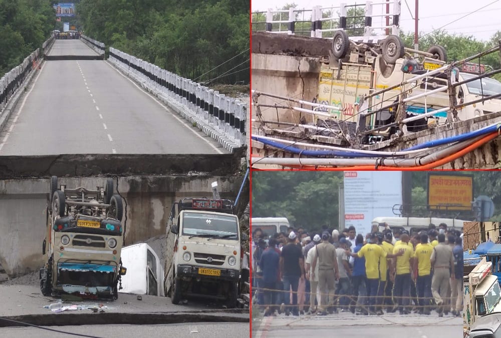 Rishikesh-Dehradun Highway: 57 year old bridge collapsed at two places after Heavy Rainfall photos