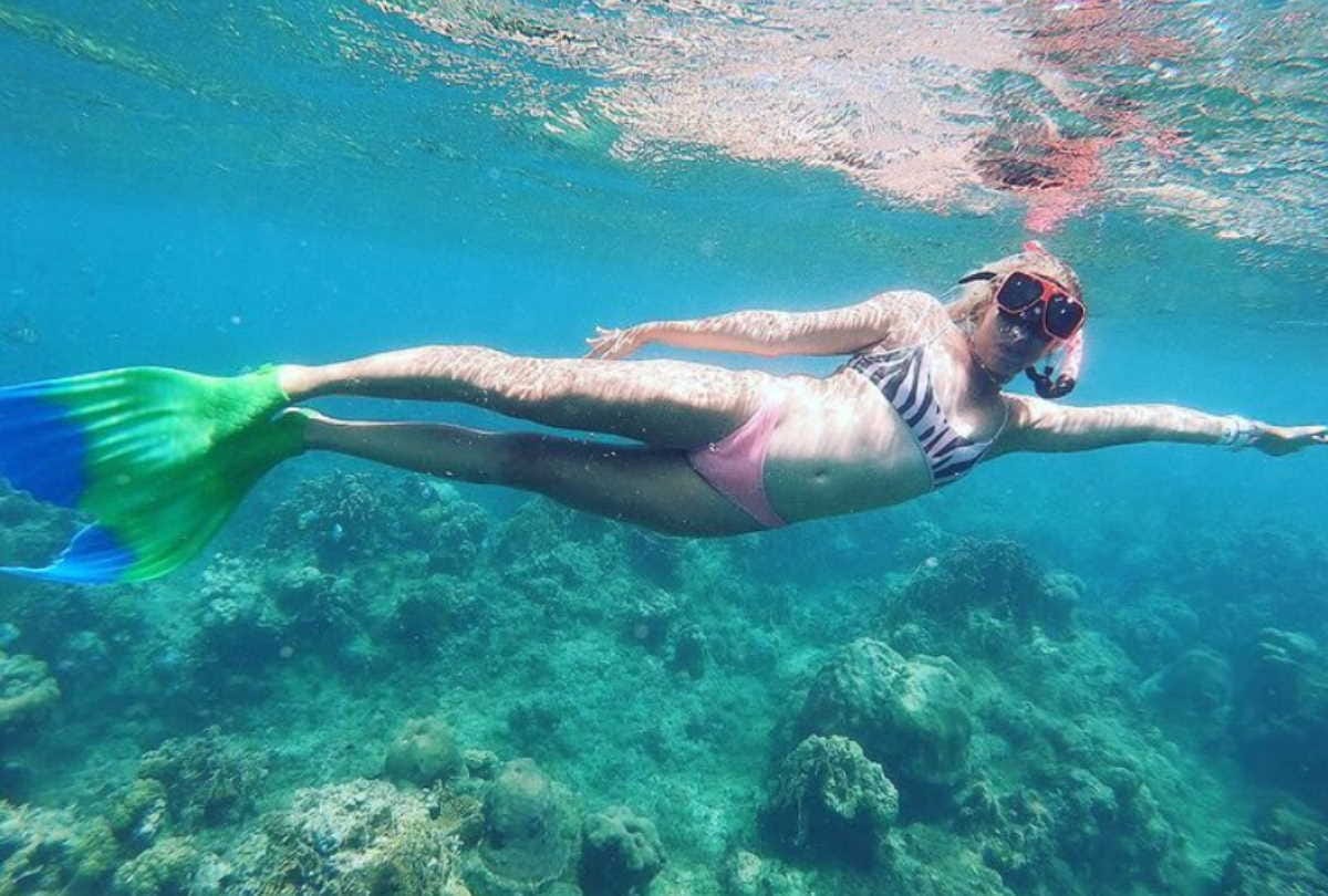 Merle Liivand created world record for the farthest swim with monofin