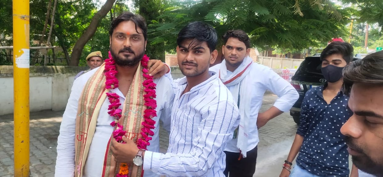 etawah news,Sanju Chaudhary became the District President of BJYM