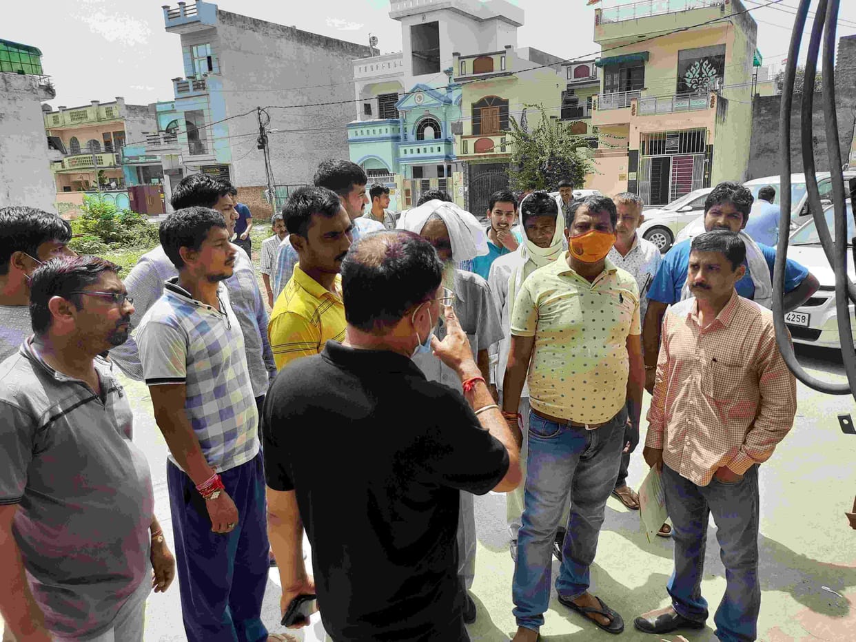 People protested against installing a new transformer near the school