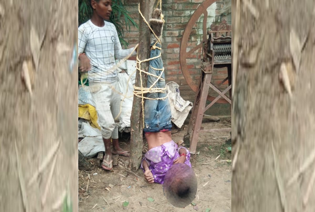 A goat thief beaten brutally in Sultanpur.