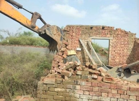 JCB on illegal colonies