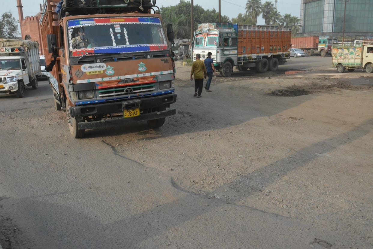 Roads damaged by rain