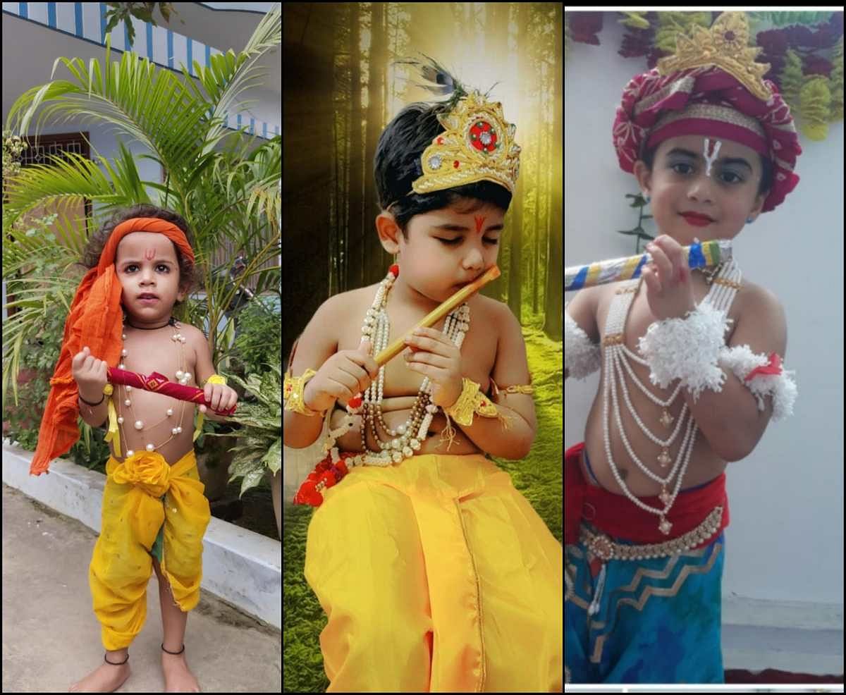 Cute Indian Kid Dressed Up As Little Lord Krishna on the Occasion of Krishna  Janmastami Festival in Delhi India Stock Image - Image of jewellery, dress:  186064689