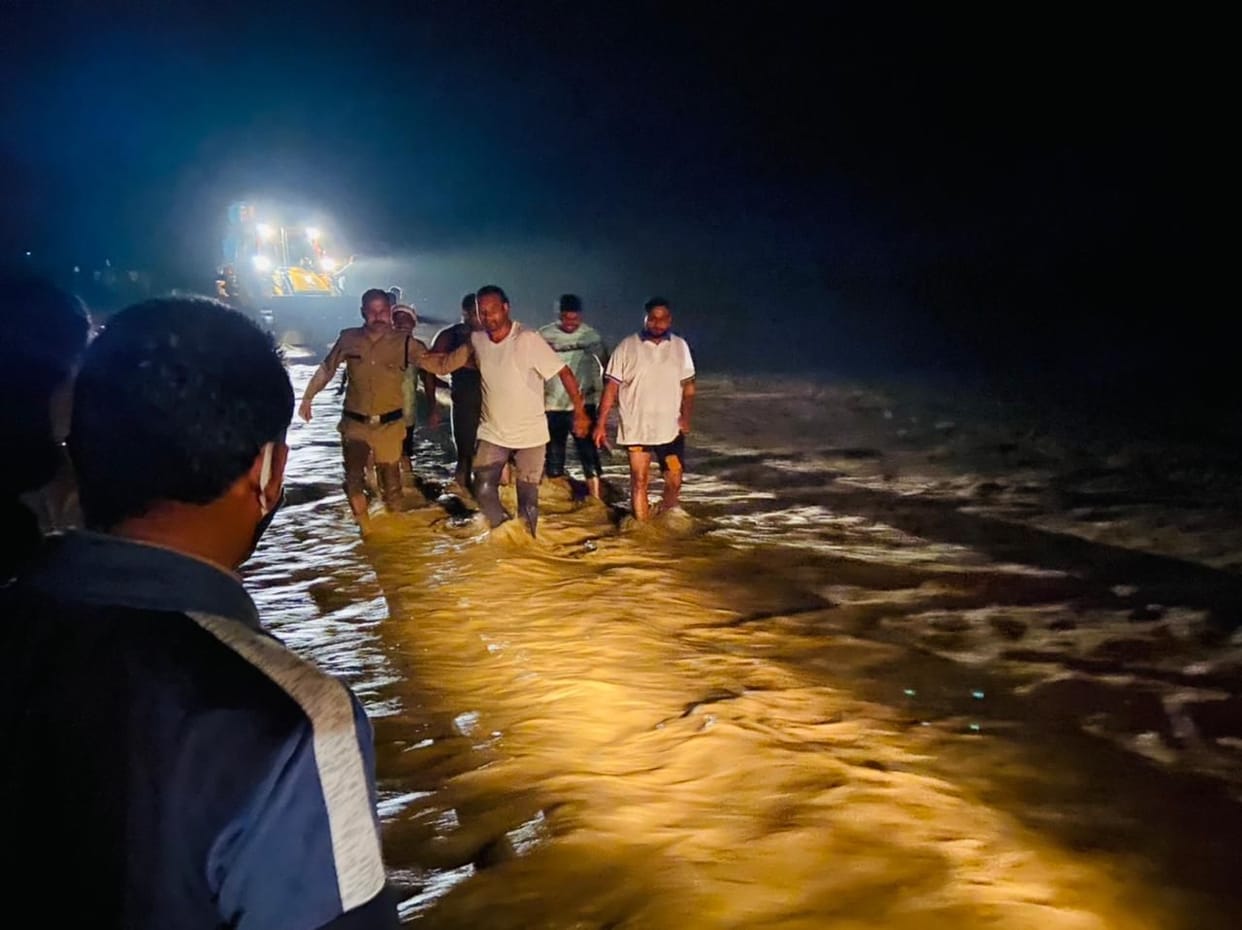 Four people rescued from Sheetla river